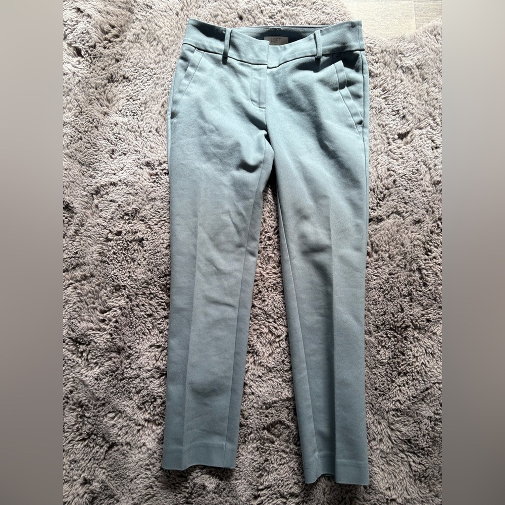 LOFT Modern Skinny Ankle Slate Blue Grey Pants